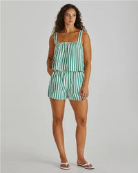 Henri Short Green Stripe
