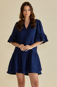 Malibu Navy Cotton Dress