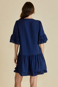 Malibu Navy Cotton Dress