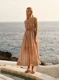 Callista Midi Dress - Sandbar Stripe