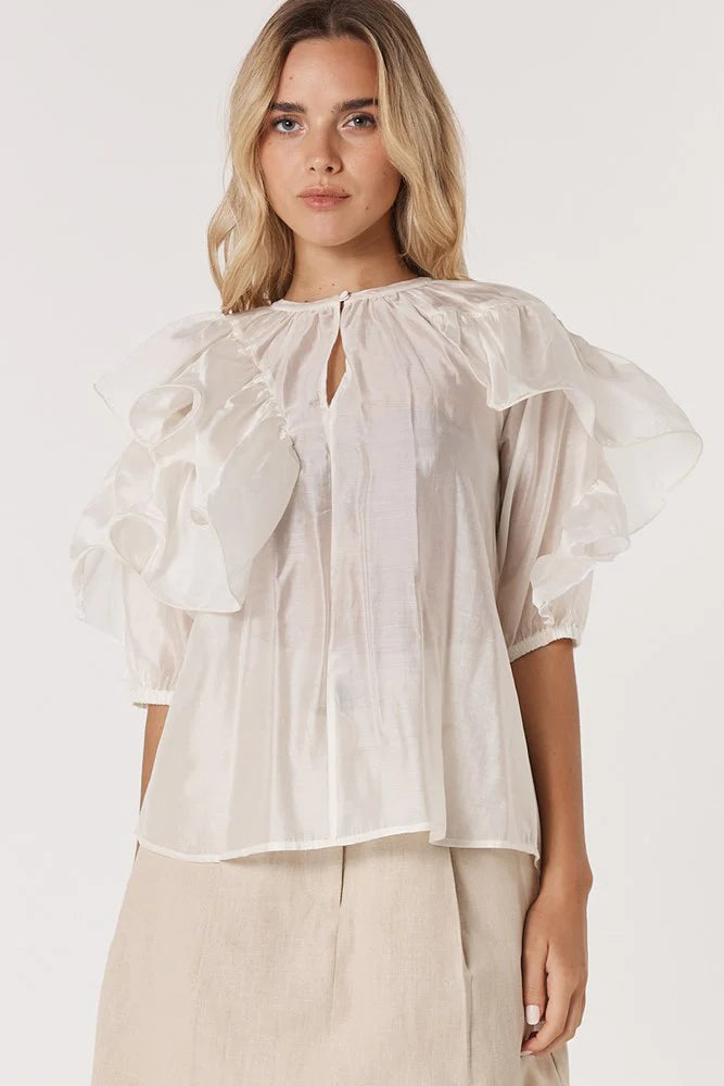 Celeste Ruffled Blouse - Ivory