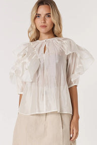Celeste Ruffled Blouse - Ivory