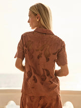 Colette Lace Shirt & Skort set - Red Clay