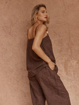 India Embroidered Tunic - Chocolate