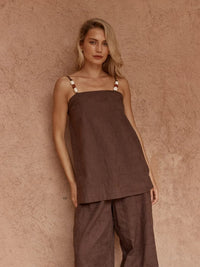 India Embroidered Tunic - Chocolate