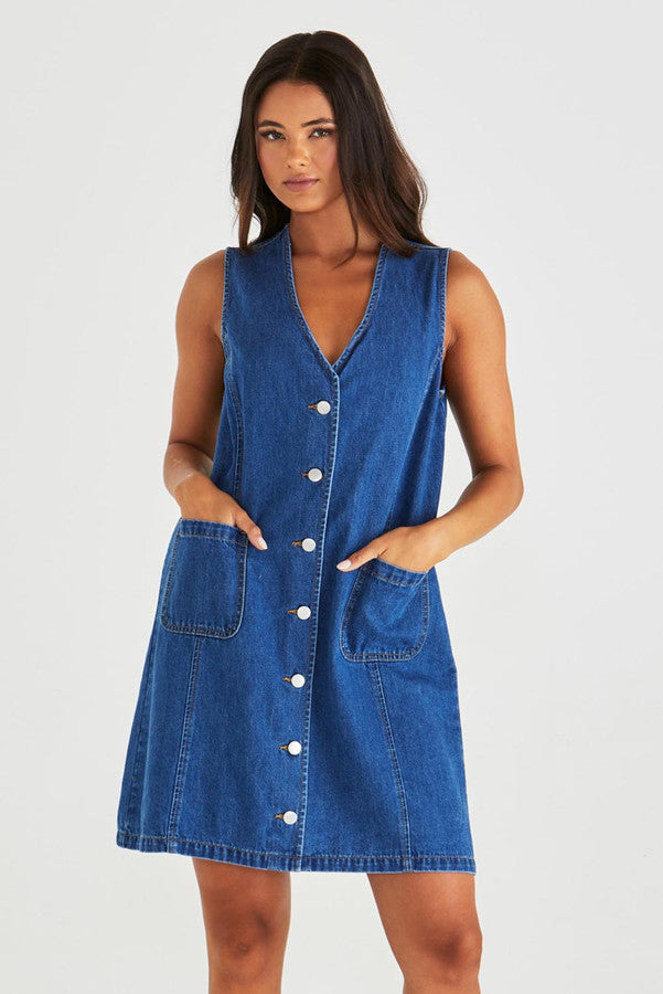 Sabine Denim Vest Dress