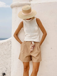 Mirabel Scarf Short - Taupe