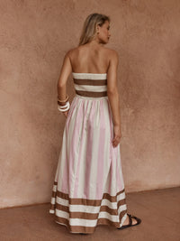 Nea Spliced Strapless Dress - Neapolitan