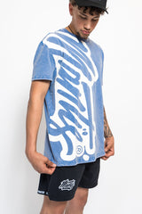 Mantis Signature Graffiti Tee Washed Blue