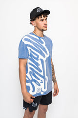 Mantis Signature Graffiti Tee Washed Blue