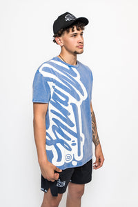Mantis Signature Graffiti Tee Washed Blue