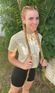 Short sleeve crop vibe Tee