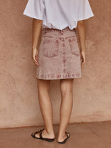 Tipo Wave Denim Skirt - Rusty Red