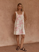 Vienne Mini Shift Dress - Neutral/Pink