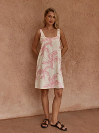 Vienne Mini Shift Dress - Neutral/Pink